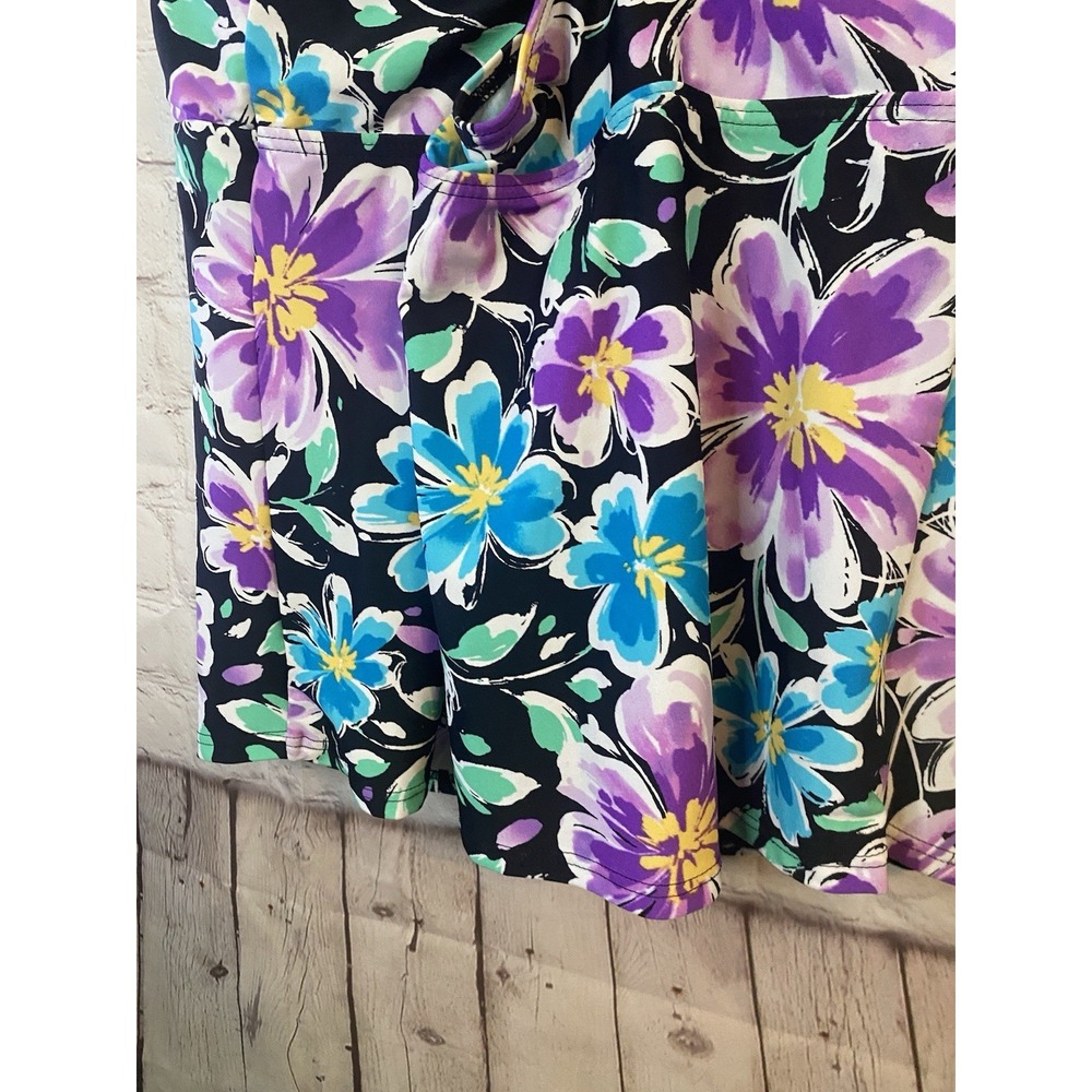 Ocean Dreams Cami Tankini Swim Top Blue Purple Floral Medium - Picture 7 of 9